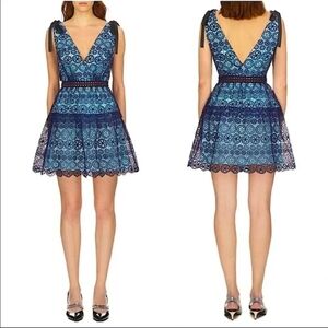 Self-Portrait Guipure Lace Mini Dress